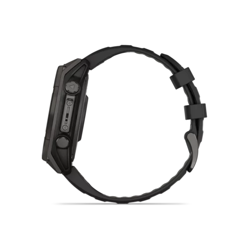 Garmin fenix 8 solar 47mm carbon grey left view