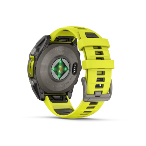 Garmin fenix 8 solar 47mm titanium rear view