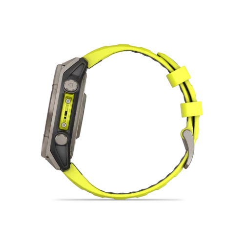 Garmin fenix 8 solar 47mm titanium left view