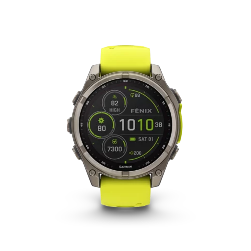 Garmin fenix 8 solar 47mm titanium front view