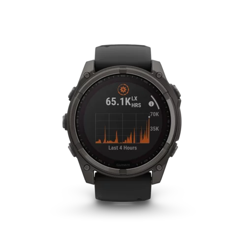 Garmin fēnix 8 solar watch 51mm carbon grey solar intensity screen