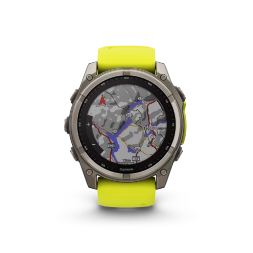 Garmin fenix 8 solar 51mm titanium map contour