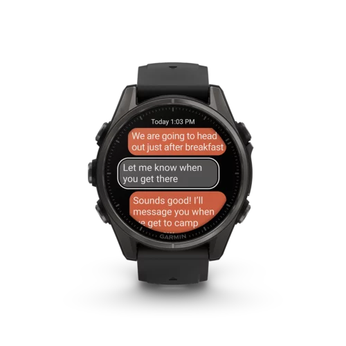 Garmin fenix 8 43mm carbon black messenger app thread