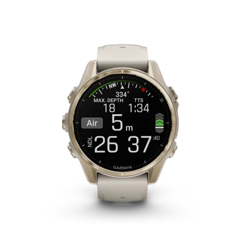 Garmin fenix 8 43mm soft gold dive metric