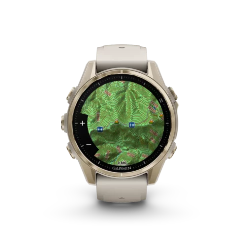 Garmin fenix 8 43mm soft gold topo map statute