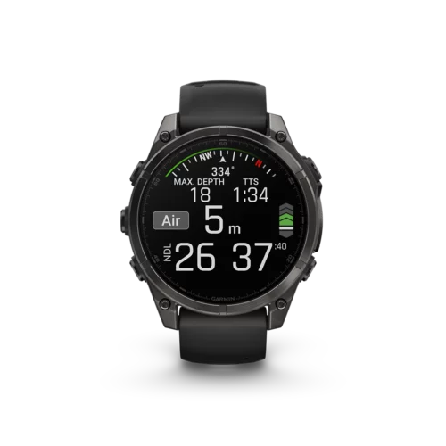 Garmin fenix 8 47mm Sapphire, Carbon Gray DLC Titanium dive metric