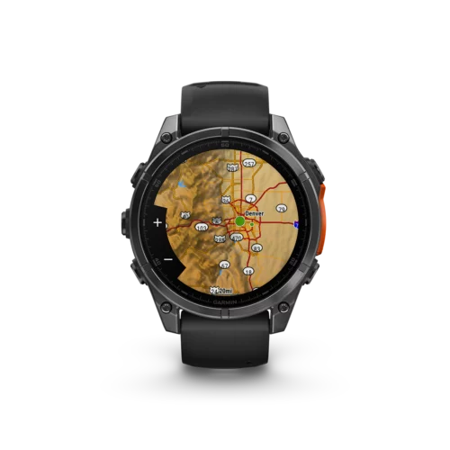 Garmin fēnix 8 - 47mm watch Slate Gray contour shading maps