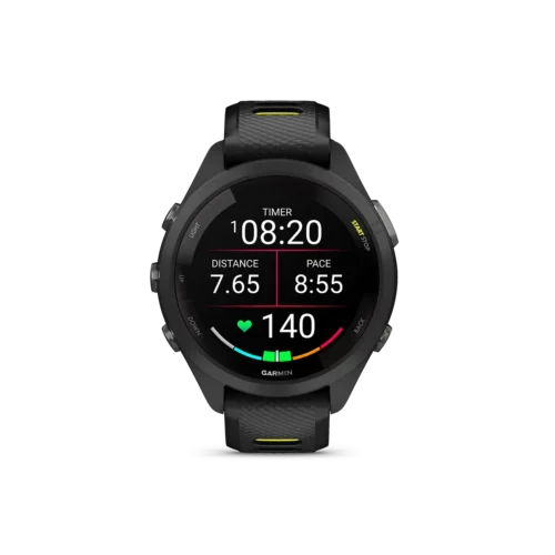 Garmin Forerunner 265S in black timer and other data fields view