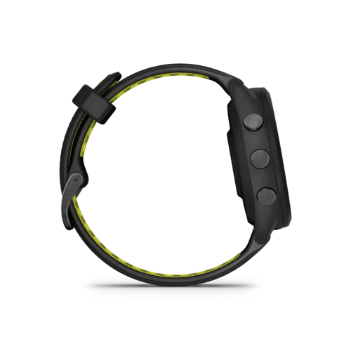 Garmin Forerunner 265S in black right side view with buttons