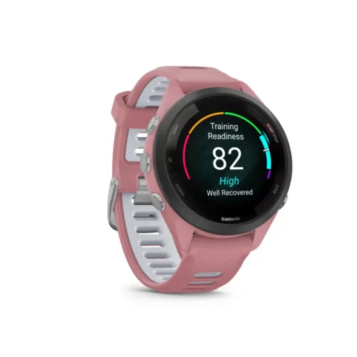 Garmin Forerunner 265S in pink right angled view