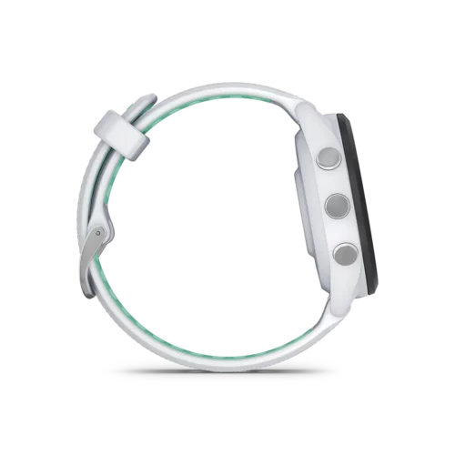 Garmin Forerunner 265S in white left side with buttons