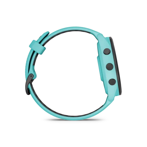 Garmin Forerunner 265 in aqua right side with buttons