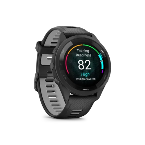 Garmin Forerunner 265 in black right angled view