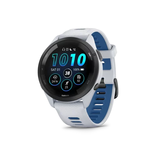 Garmin Forerunner 265 in white left angled view