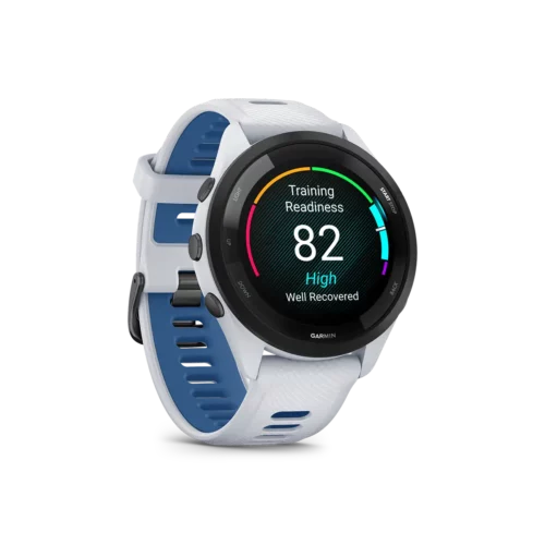 Garmin Forerunner 265 in white right angled view