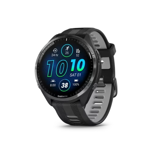 Garmin Forerunner 965 in black angled left