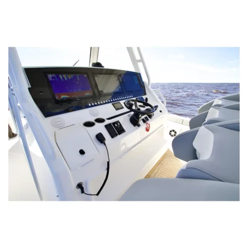 Fusion Apollo MS-RA770 Marine Stereo with Wi-Fi installed in boat helm