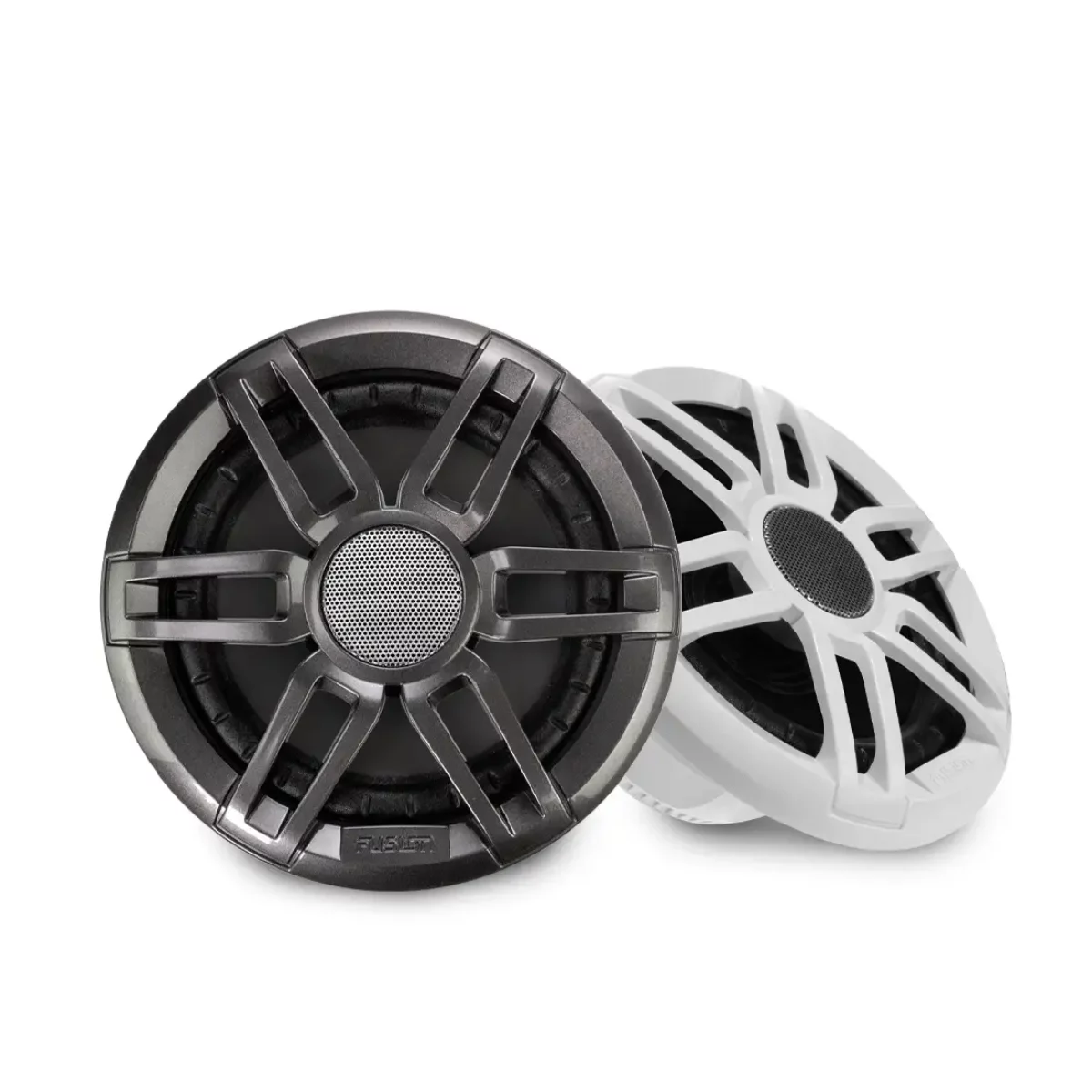 Fusion XS-F65SPGW Marine Speakers in black and white