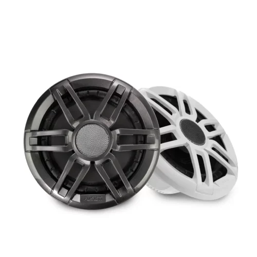 Fusion XS-F65SPGW Marine Speakers in black and white