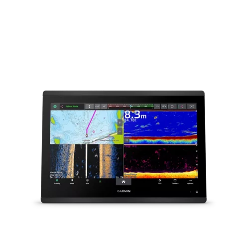 Garmin GPSMAP 16x3 Series split view map, sonar, clearvu and sidevu