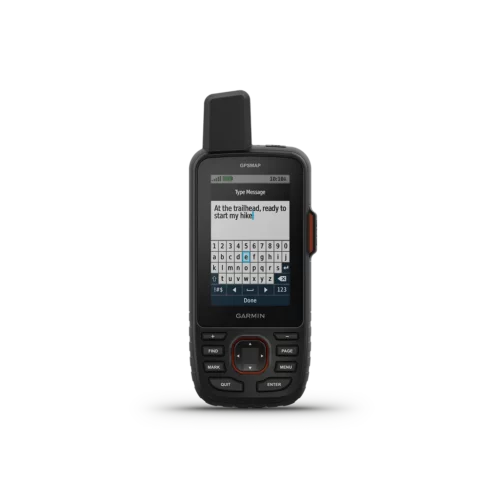 Garmin GPSMAP 67i with typing in message screen