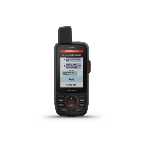 Garmin GPSMAP 67i with SOS in progress screen