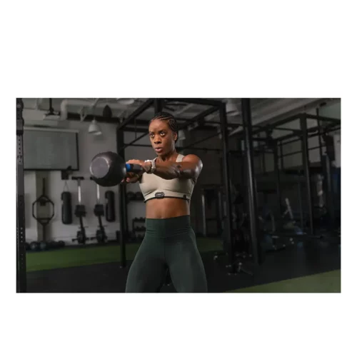 Garmin HRM-Fit being worn while lifting weights