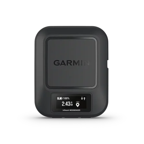 Garmin inReach Messenger time and location screen