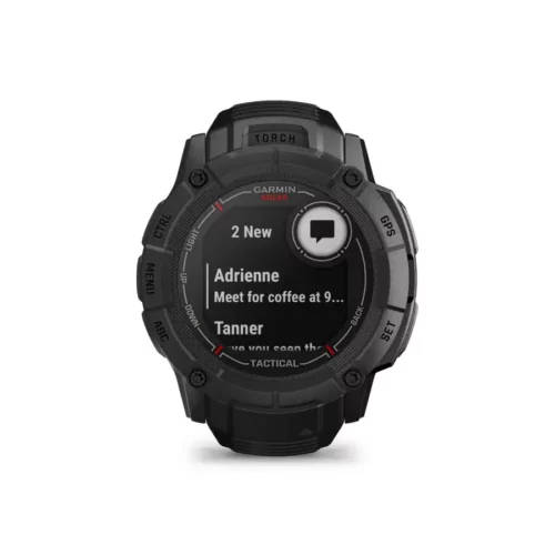 Garmin Instinct 2X Solar - Tactical Edition in black with message screen