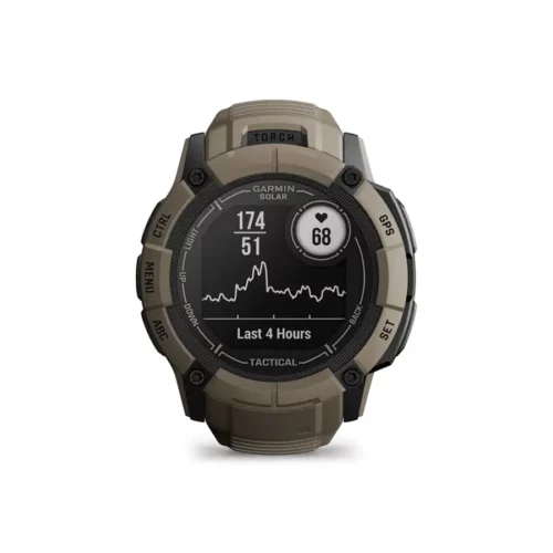 Garmin Instinct 2X Solar - Tactical Edition in coyote tan with heart rate screen