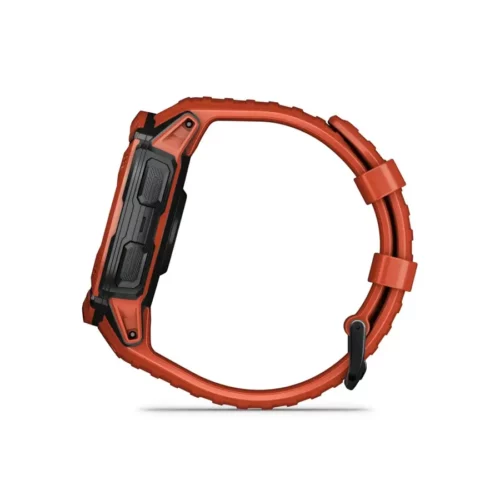 Garmin Instinct 2X Solar in flame red left side with buttons