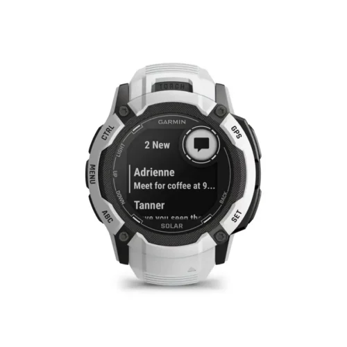 Garmin Instinct 2X Solar in whitestone with messages screen