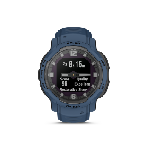 Garmin Instinct Crossover Solar in blue sleep score