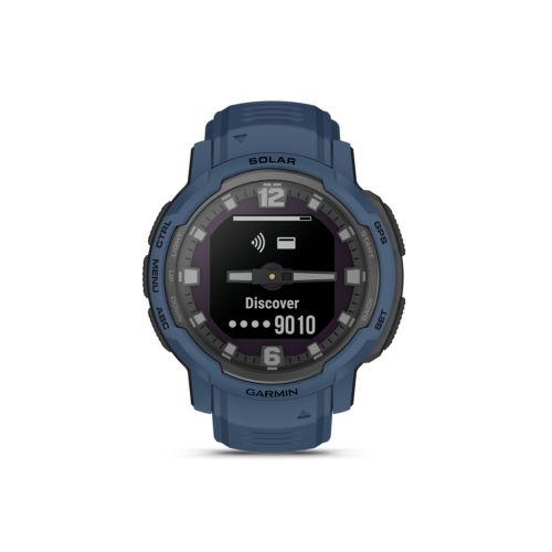 Garmin Instinct Crossover Solar in blue GarminPay