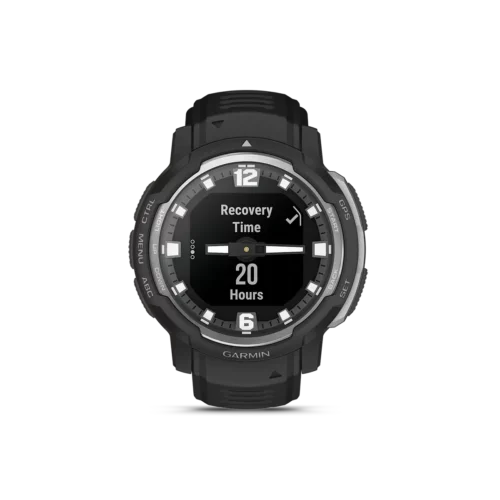 Garmin Instinct Crossover in black with recovery time page