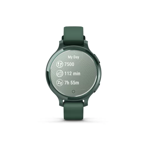 Garmin Lily 2 Active in Lunar Gold with Silver with Jasper Green with Jasper Green Silicone Band my day