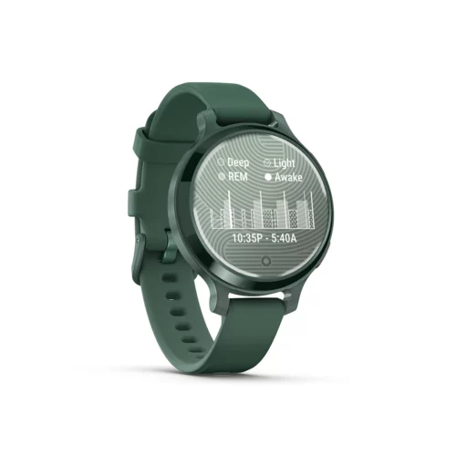 Garmin Lily 2 Active in Lunar Gold with Silver with Jasper Green with Jasper Green Silicone Band sleep chart