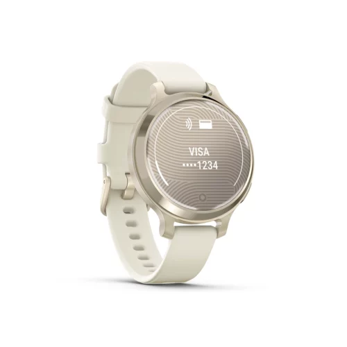 Garmin Lily 2 Active in Lunar Gold with Bone Silicone Band garmin pay