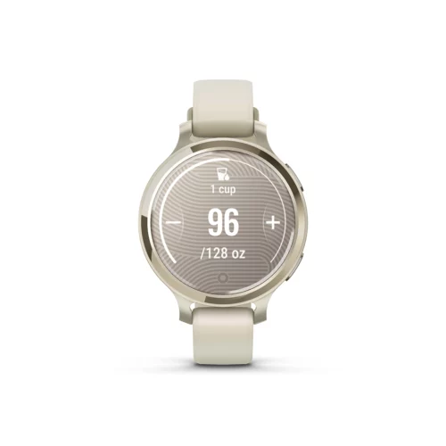 Garmin Lily 2 Active in Lunar Gold with Bone Silicone Band hydration