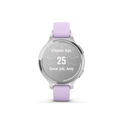 Garmin Lily 2 Active in Lunar Gold with Silver with Purple Jasmine Silicone Band fitness age