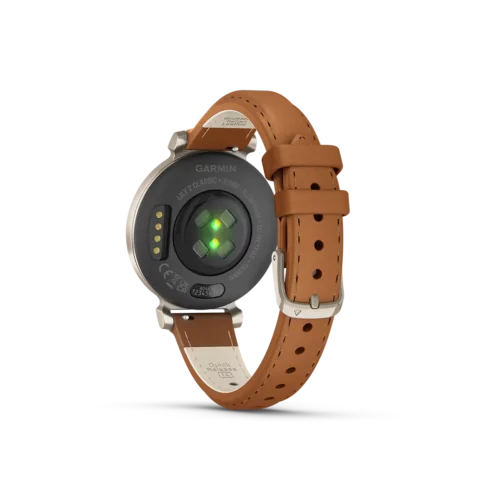 Garmin Lily 2 Classic Cream Gold with Tan Leather Band heart rate monitor