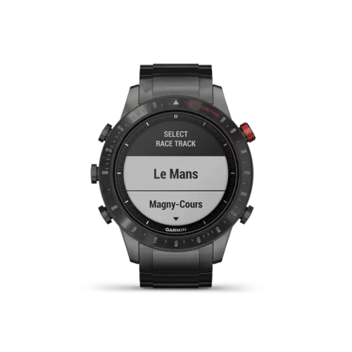 Garmin MARQ Driver select race track screen