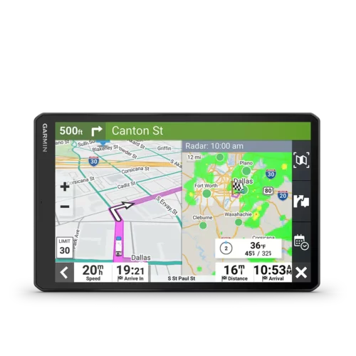 Garmin RV 1095 directions and other information on screen