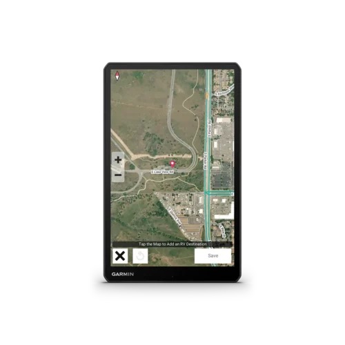 Garmin RV 1095 vertical mode with satellite imagery