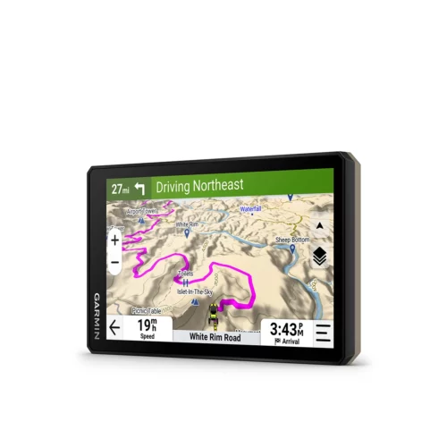 Garmin Tread 2 with active route and topo