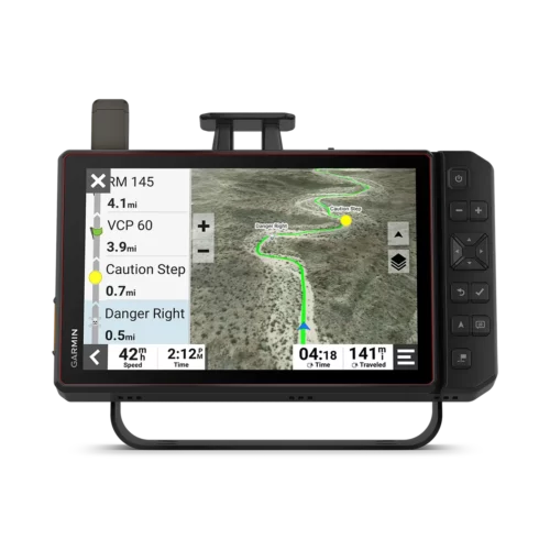 Garmin Tread XL Baja Race with route and upcoming dangers
