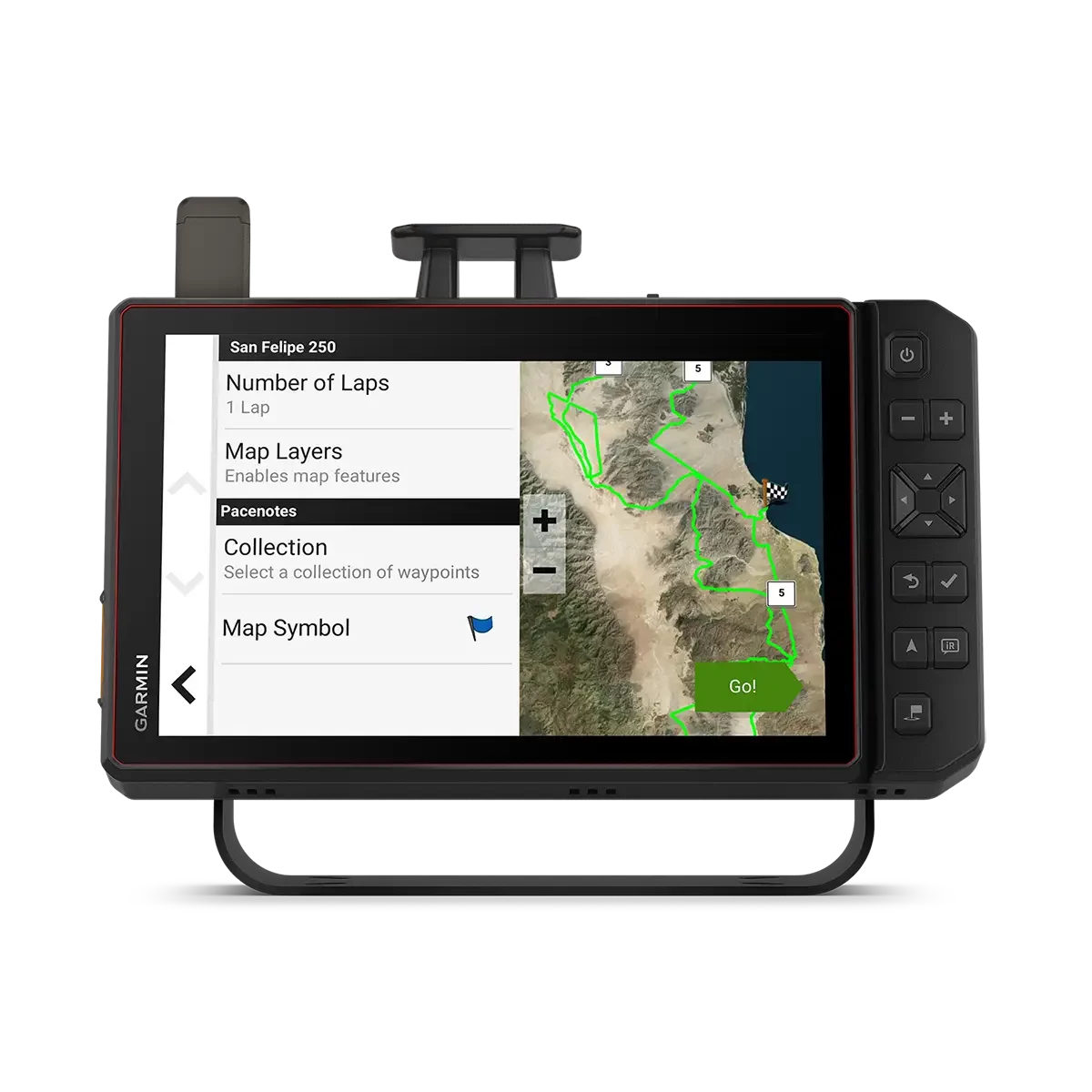 Garmin Tread XL Baja Race with map settings