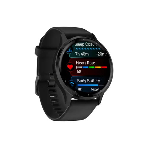 Garmin Venu 3 in black angled right