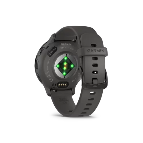 Garmin venu 3s in slate and pebble grey heart rate monitor view