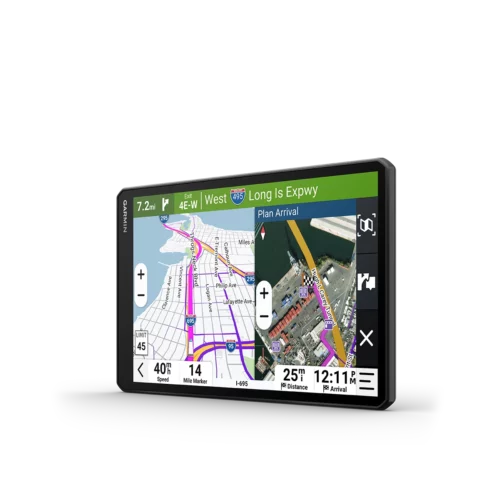 Garmin dezl OTR1020 left angled view